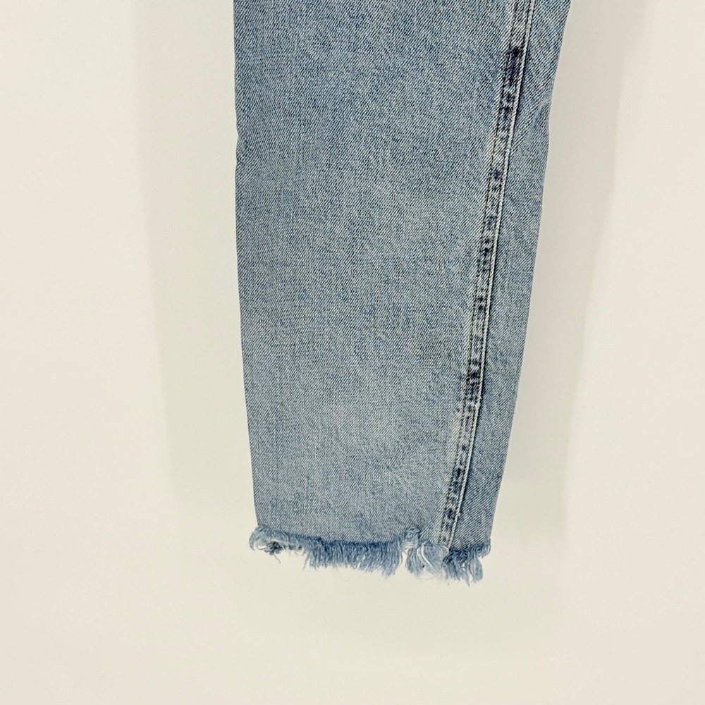 AGOLDE Nico High Rise Straight Leg Jeans Light Wash Distressed Raw Hem Size 25 - Picture 13 of 16